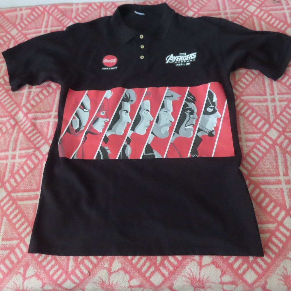 Marvel  Avengers End Game Movie Promo polo Black Rare portugal release